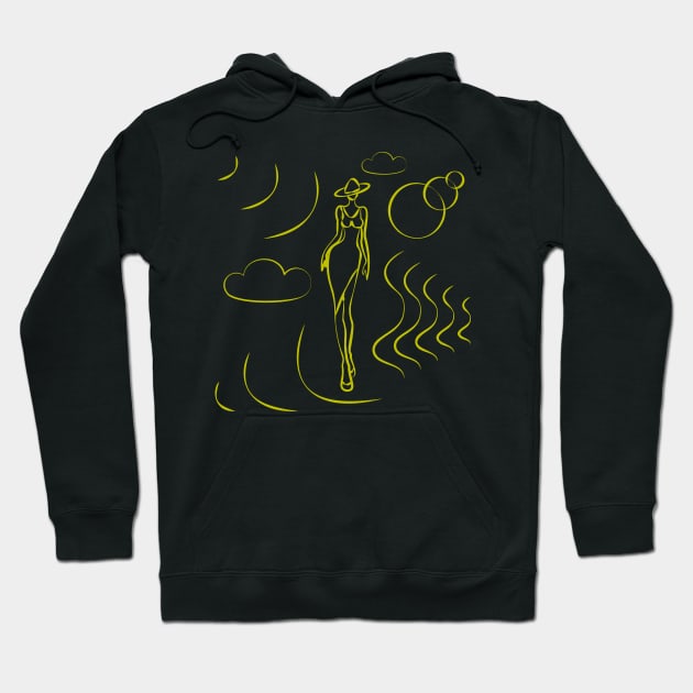 dancing girl with moon and stars Hoodie by Eskimos